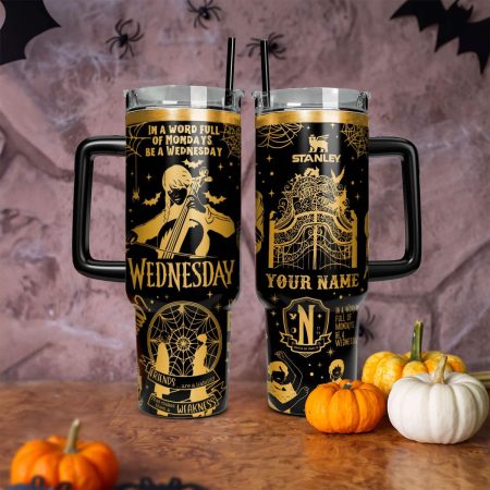 Wednesday Addams TV Series Custom Stanley Quencher HG 40oz or 30oz Engraved  Stainless Steel Tumbler With Handle