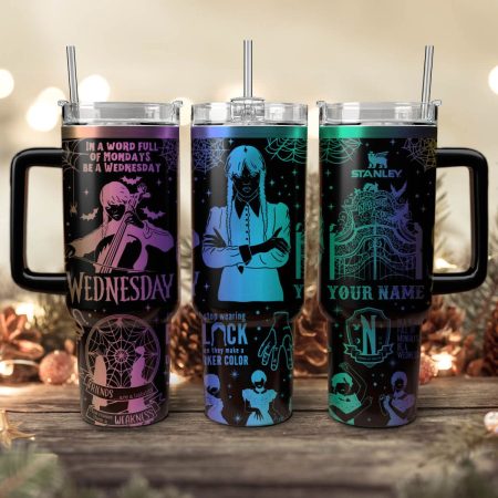 Wednesday Addams TV Series Custom Stanley Quencher HG 40oz or 30oz Engraved  Stainless Steel Tumbler With Handle