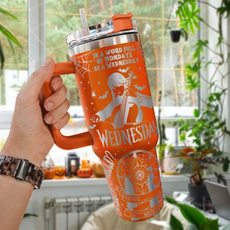 Wednesday Addams TV Series Custom Stanley Quencher HG 40oz or 30oz Engraved  Stainless Steel Tumbler With Handle