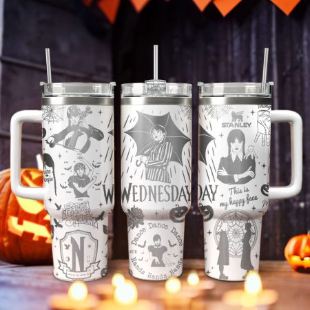 Wednesday Addams TV Series Custom Stanley Quencher HG 40oz or 30oz Engraved  Stainless Steel Tumbler With Handle