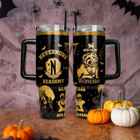 Wednesday Addams TV Series Custom Stanley Quencher HG 40oz or 30oz Engraved  Stainless Steel Tumbler With Handle