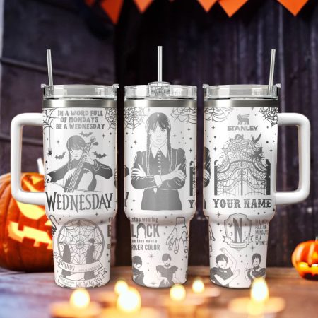 Wednesday Addams TV Series Custom Stanley Quencher HG 40oz or 30oz Engraved  Stainless Steel Tumbler With Handle
