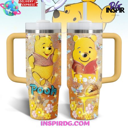 Winnie The Pooh Cartoon Custom  Quencher 40oz Stainless Steel Tumbler HG