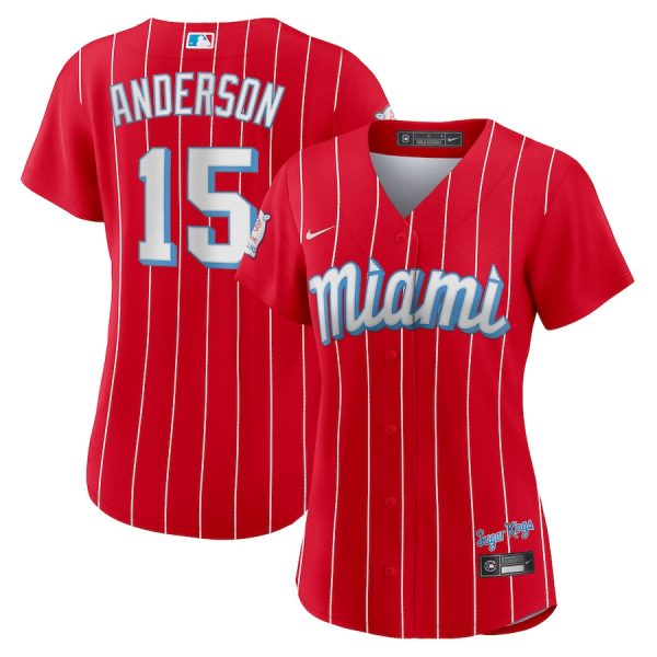 Brian Anderson Miami Marlins Nike Women’s City Connect Replica Player Jersey – Red –