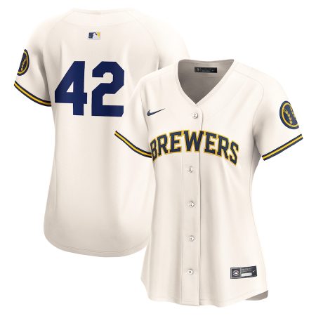 Milwaukee Brewers Nike Women’s 2024 Jackie Robinson Day Home Limited Jersey – Cream –