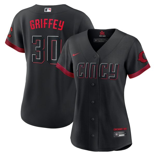 Ken Griffey Jr. Cincinnati Reds Nike Women’s City Connect Replica Player Jersey – Black –