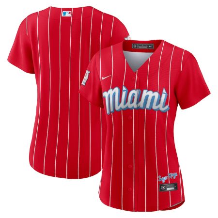 Miami Marlins Nike Women’s City Connect Replica Team Jersey – Red –