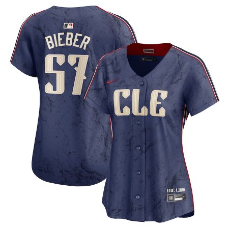 Women’s Cleveland Guardians Shane Bieber Nike Navy 2024 City Connect Limited Jersey –