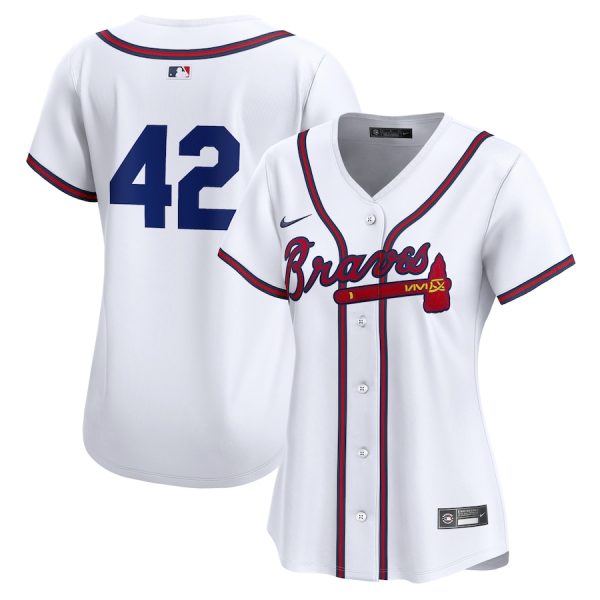 Atlanta Braves Nike Women’s 2024 Jackie Robinson Day Home Limited Jersey – White –