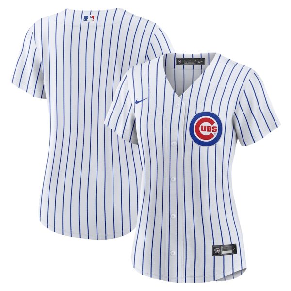 Chicago Cubs Nike Women’s Home Blank Replica Jersey – White –