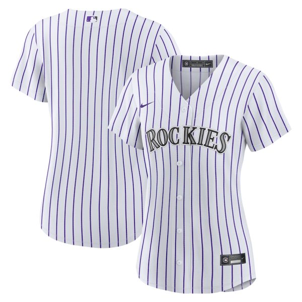Colorado Rockies Nike Women’s Home Blank Replica Jersey – White –
