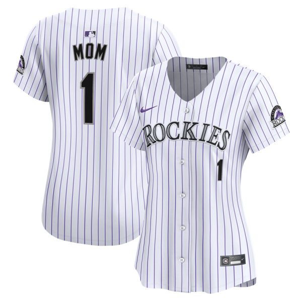 Colorado Rockies Nike Women’s #1 Mom Home Limited Jersey – White –