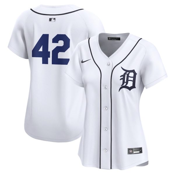 Detroit Tigers Nike Women’s 2024 Jackie Robinson Day Home Limited Jersey – White –