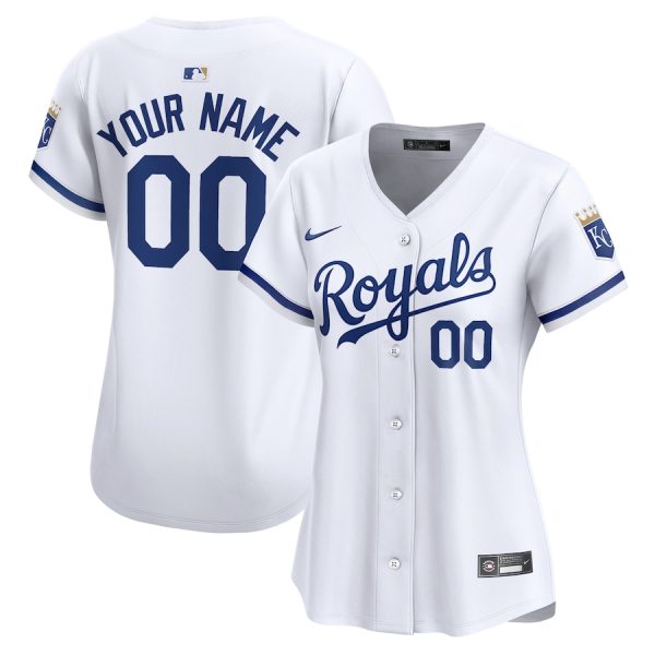 Kansas City Royals Nike Women’s Home Limited Custom Jersey – White –