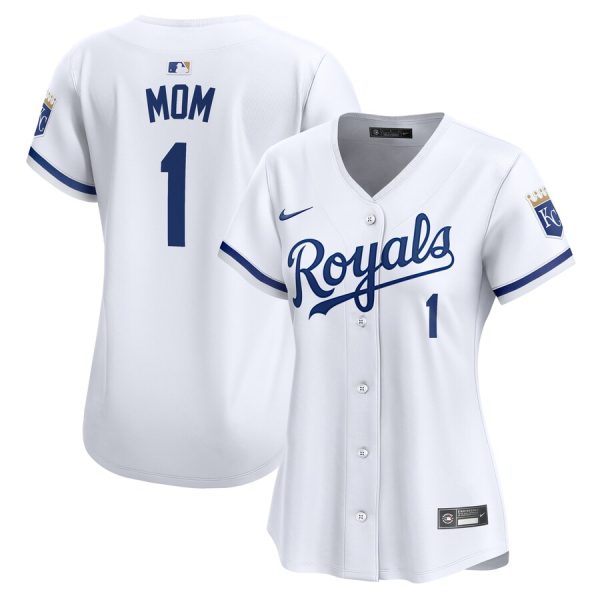Kansas City Royals Nike Women’s #1 Mom Home Limited Jersey – White –