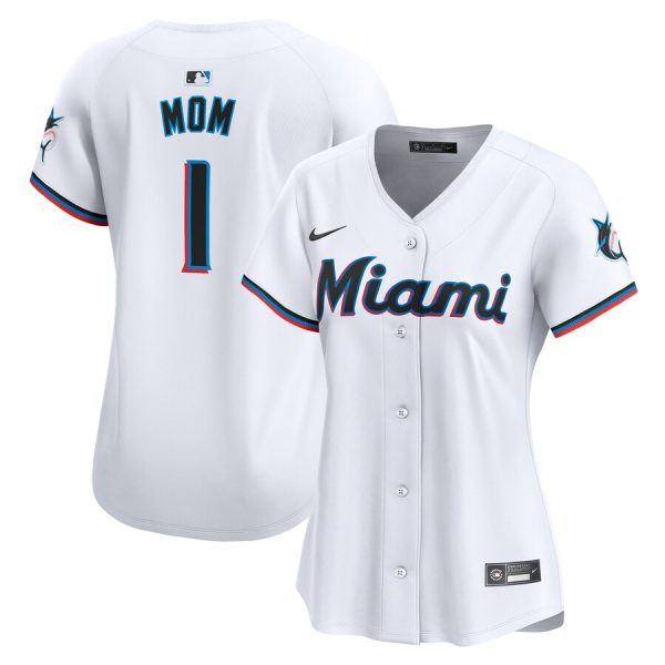 Miami Marlins Nike Women’s #1 Mom Home Limited Jersey – White –