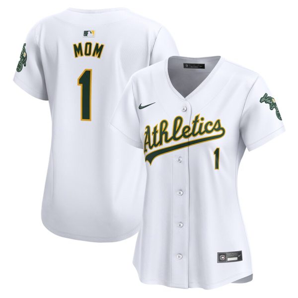 Oakland Athletics Nike Women’s #1 Mom Home Limited Jersey – White –