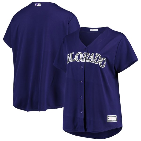Colorado Rockies Women’s Plus Size Alternate Replica Team Jersey – Purple –