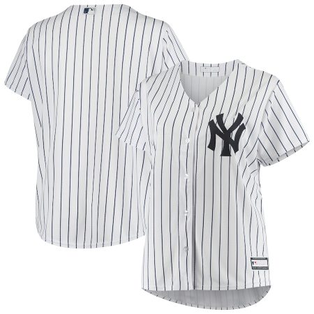 New York Yankees Women’s Plus Size Sanitized Replica Team Jersey – White –