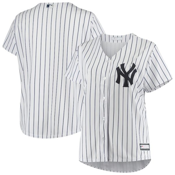 New York Yankees Women’s Plus Size Sanitized Replica Team Jersey – White –