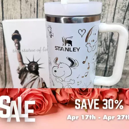 Snopi Cartoon Custom Stanley Quencher HG 40oz or 30oz Engraved  Stainless Steel Tumbler With Handle