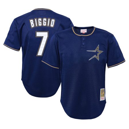 Craig Biggio Houston Astros Mitchell & Ness Youth Cooperstown Collection Mesh Batting Practice Jersey – Navy –