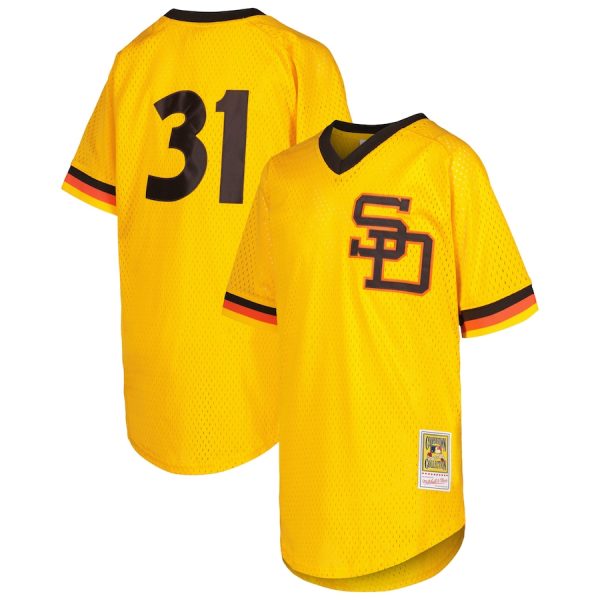 Dave Winfield San Diego Padres Mitchell & Ness Youth Cooperstown Collection Mesh Batting Practice Jersey – Gold –