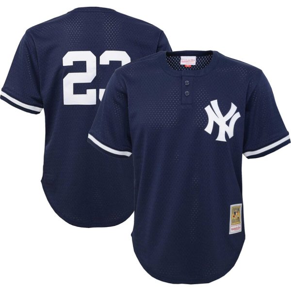 Don Mattingly New York Yankees Mitchell & Ness Youth Cooperstown Collection Mesh Batting Practice Jersey – Navy –