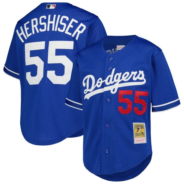 Orel Hershiser Los Angeles Dodgers Mitchell & Ness Youth Cooperstown Collection Mesh Batting Practice Jersey – Royal –
