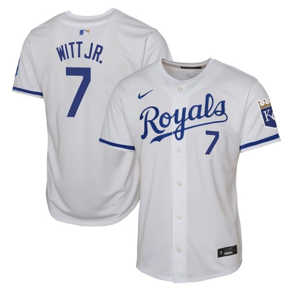 Bobby Witt Jr. Kansas City Royals Nike Youth Home Limited Player Jersey – White –