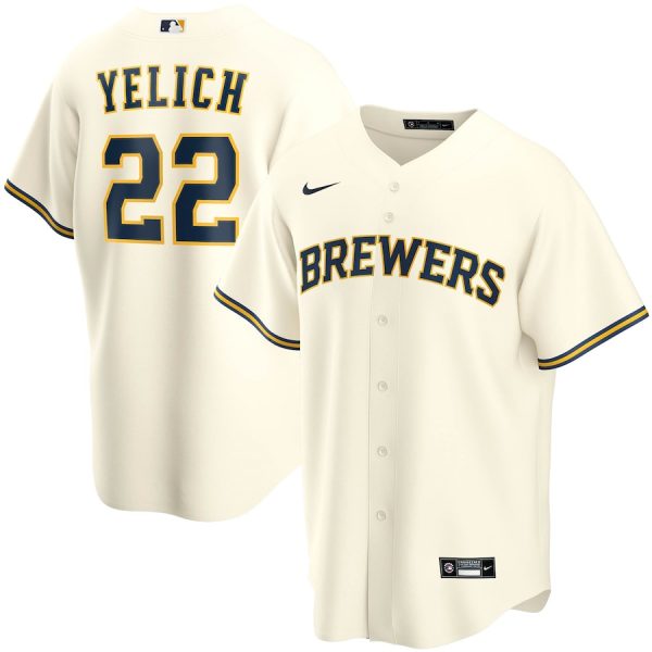 Christian Yelich Milwaukee Brewers Nike Youth Alternate Replica Player Jersey – Cream –