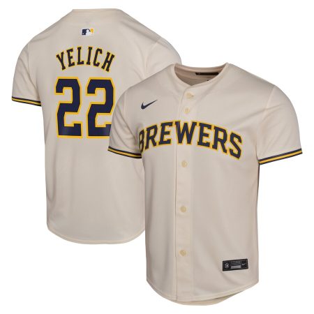 Christian Yelich Milwaukee Brewers Nike Youth Home Game Player Jersey – Cream –