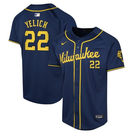 Christian Yelich Milwaukee Brewers Nike Youth Alternate Limited Player Jersey – Navy –