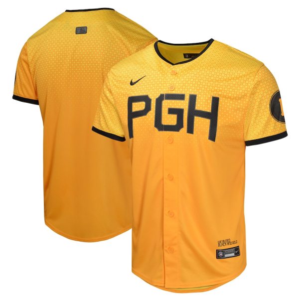 Pittsburgh Pirates Nike Youth City Connect Limited Jersey – Gold –