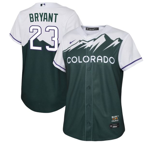 Kris Bryant Colorado Rockies Nike Youth City Connect Replica Player Jersey – Green –