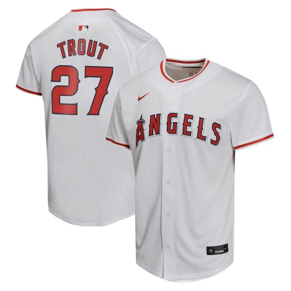 Mike Trout Los Angeles Angels Nike Youth Home Game Player Jersey – White –