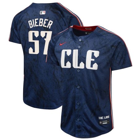 Youth Cleveland Guardians Shane Bieber Nike Navy 2024 City Connect Limited Jersey –