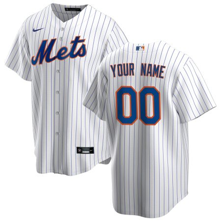 New York Mets Nike Youth Home Replica Custom Jersey – White –