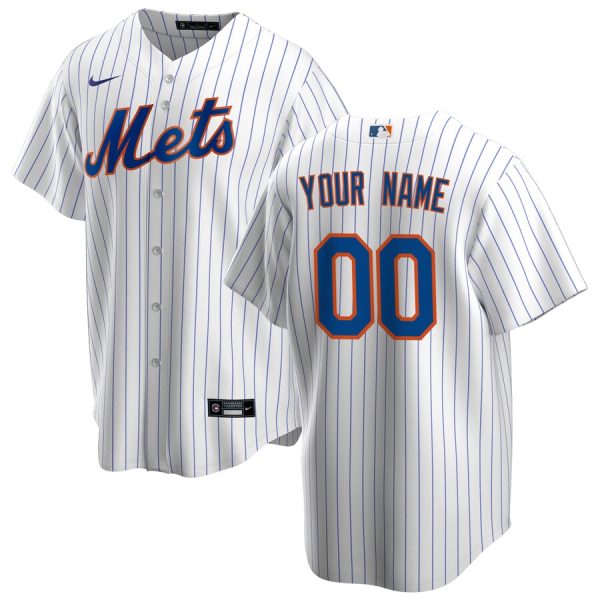 New York Mets Nike Youth Home Replica Custom Jersey – White –