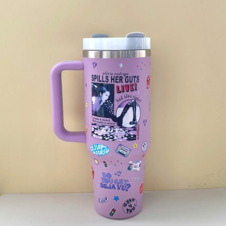 Olivia Rodrigo Spills Her Guts Live 30oz or 40oz Stainless Tumbler With Handle NVA