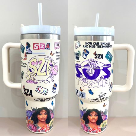 White SZA The SOS Tour Is The Second Concert Tour And First Arena Quencher 30oz or 40oz Stainless Steel Tumbler With Handle CP