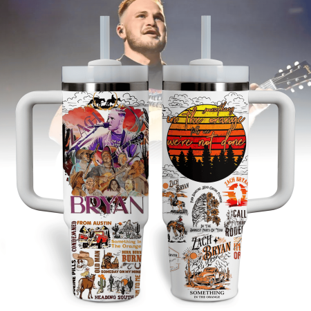 Zach Bryan Music Custom Stanley Quencher 30oz or 40oz Stainless Steel Tumbler With Handle HG